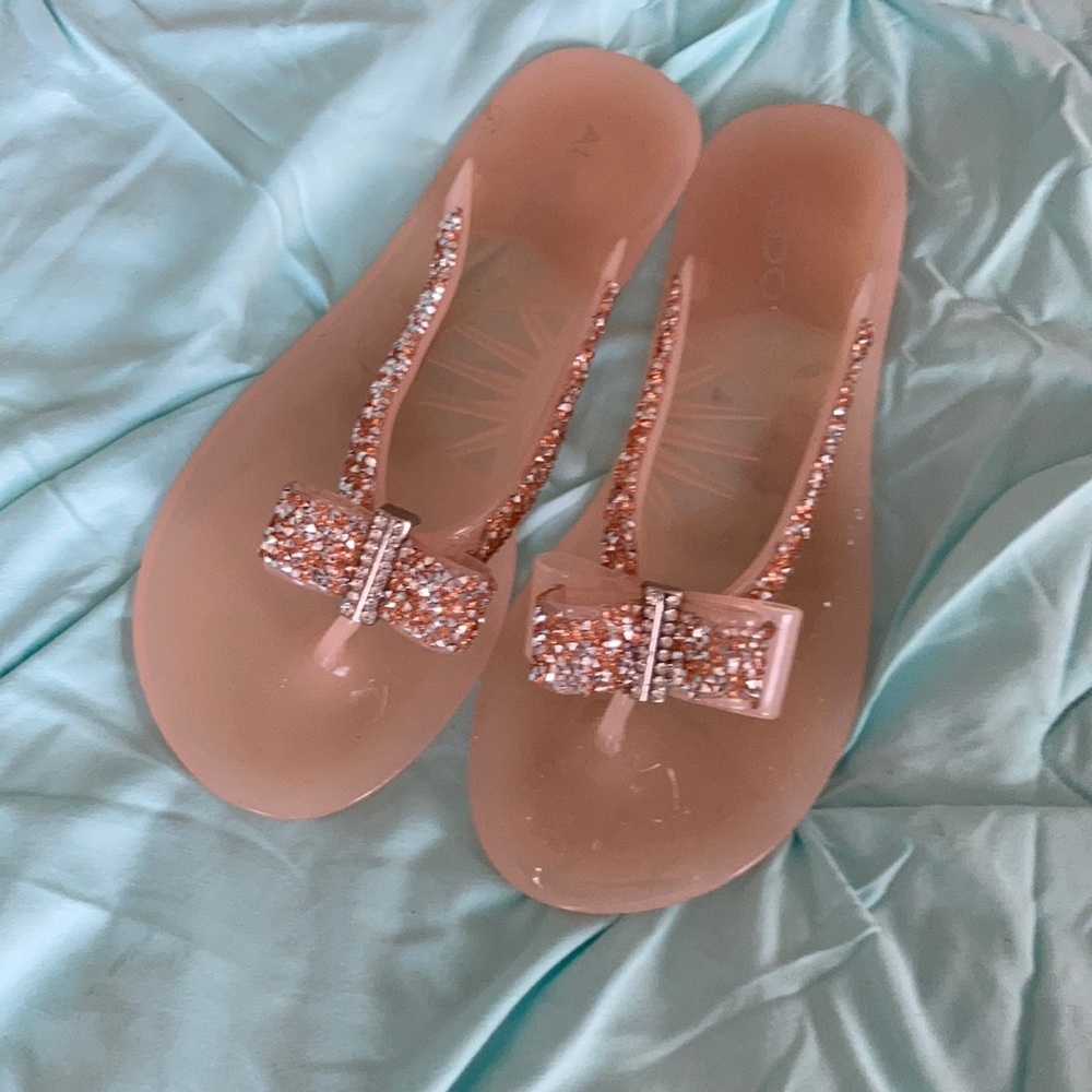 Aldo gold and silver sandals